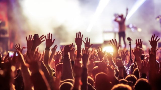 Crowd at a loud concert